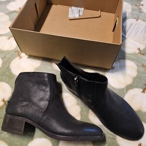 Lucky Brand Dark Leather Ankle Booties